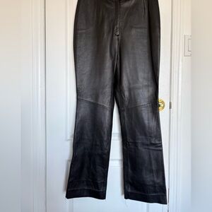 Classic,  clean line genuine black leather pants Sz 8P